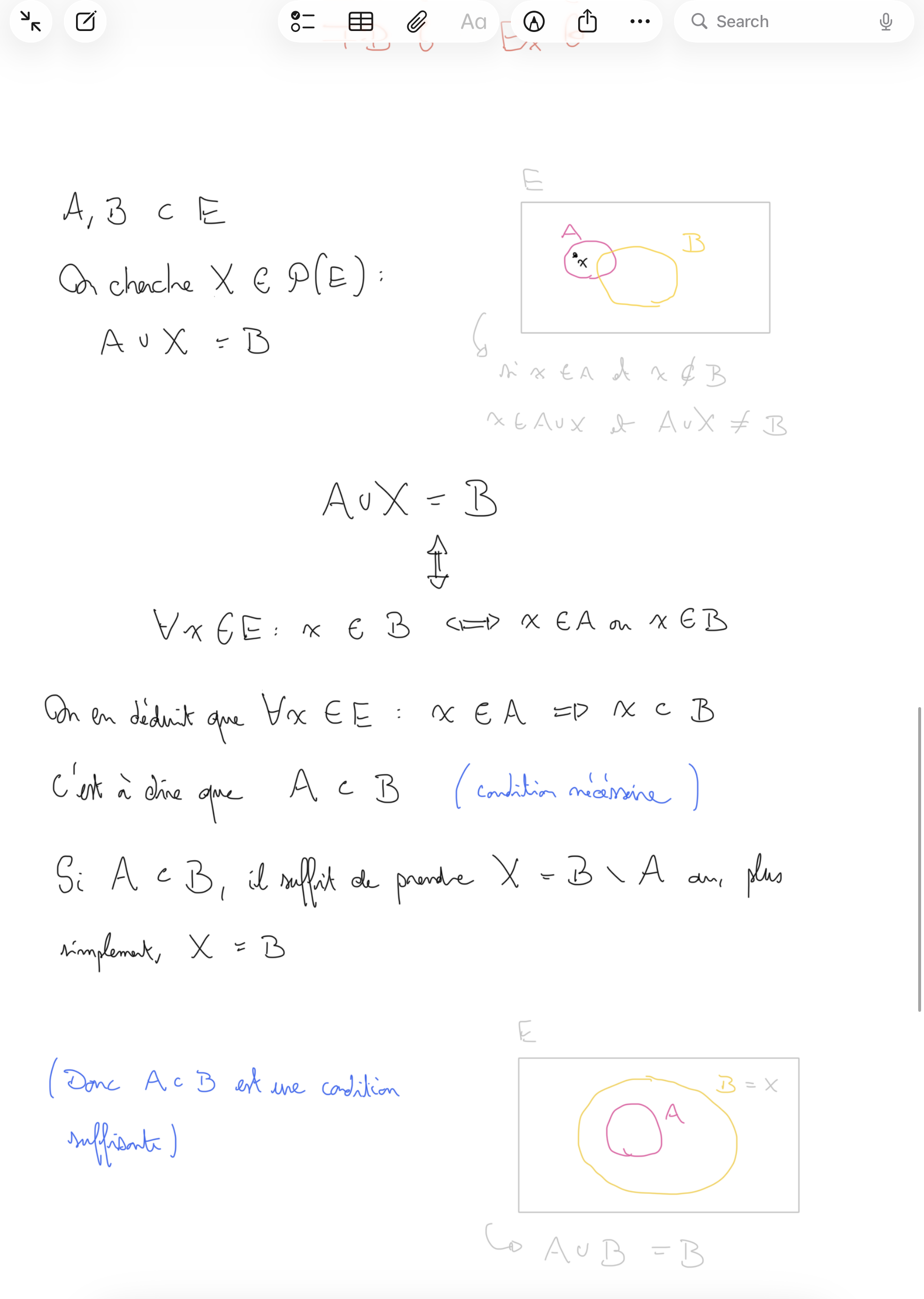 Exemple de notes de cours sur iPad